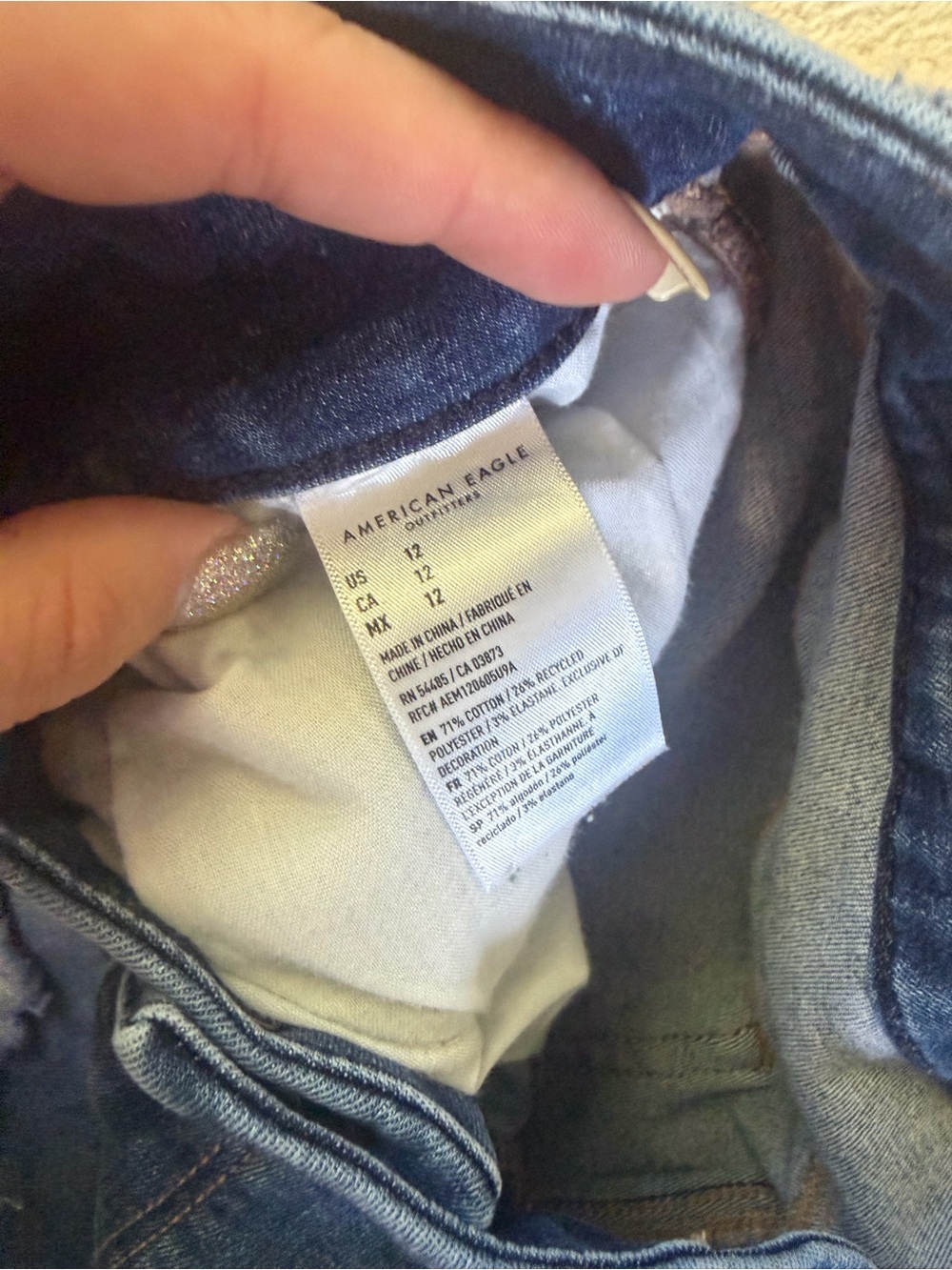 American Eagle curvy high rise shorts size 12 - Picture 3 of 3